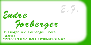 endre forberger business card